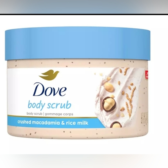 2 Count Dove 10.5 Oz Crushed Macadamia & Rice Milk Exfoliating Body Polish - Picture 1 of 4